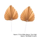 Set of 2 gold folded paper fan cake toppers for elegant dessert table decoration - Large (2 Pieces) / Gold