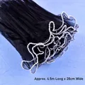 Macro detail of elegant black pleated mesh with decorative white pearl trim for floral wrapping - Wavy Mesh with Pearl / 28cm*4.5m / Black