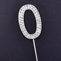 Elegant silver rhinestone number 0 cake topper for birthday party decorations - Number 0 / Silver