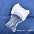 Detail of white semi-transparent gauze ribbon, 4cm width for cake decoration - White Ribbon 2m