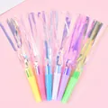 Colorful iridescent party blowouts with foil streamers on pink background closeup - Iridescent Multicolor 6 Pieces