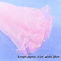 Pink pleated wave tulle mesh fabric for flower bouquet wrapping, 28cm x 4.5m roll - Wavy Mesh / 28cm*4.5m / Pink