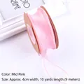 Professioneel 4cm middenroze organza lint voor bloemen en cadeauverpakkingen DIY - 10 Yards (ca. 9,1m) / Middelroze