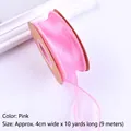 Roze zeemeermin garenlint met golvende randen, 4 cm breed voor cadeaus en knutselen - 10 Yards (ca. 9,1m) / Roze