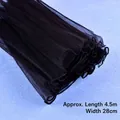 Premium black wavy pleated tulle mesh for floral wrapping, 4.5 meters by 28cm roll - Wavy Mesh / 28cm*4.5m / Black