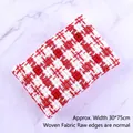 Red and white checkered woven textile fabric sheet 30x75cm for DIY crafts and decor - Red Background Cloth (30*75cm)