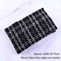 Black and white checkered tweed decorative woven fabric wrap for cake props 30x75cm - Black Background Cloth (30*75cm)