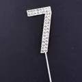 Sparkling silver rhinestone number 7 cake topper for elegant birthday party decoration - Number 7 / Silver