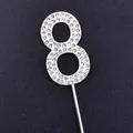 Sparkling silver rhinestone number 8 cake topper for birthday party cake decorations - Number 8 / Silver