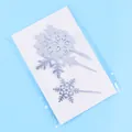Set of four silver acrylic snowflake cake toppers for Christmas baking decorations - 4 Pcs Pack / Silver