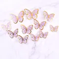 Elegant purple butterfly cake toppers with gold foil edges for birthday party decorations - Gilded Butterfly Purple