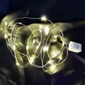 Warm white LED copper wire fairy light string with compact battery box for decoration - 2m 20 LEDs Warm White (Individual Packaging)