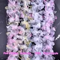 Sheer mesh ruffled cake ribbon in assorted colors for birthday decoration - Pink Purple Flowers (22 Pieces)