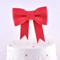 Elegant red bow cake topper decoration for festive birthday parties and wedding cakes - Bow / Red