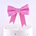 Elegant pink bow tie cake topper plugin for stylish birthday party baking decorations - Bow / Pink