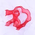 Elegant vibrant red mesh ribbon with wavy edges for birthday cake decoration and DIY gift wrapping - Red Ribbon