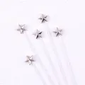 Set mit fünf silbernen 3D-Stern-Kuchensteckern für Geburtstagsfeiern und Desserts - 5 Stück / Silber