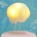 Decorative 3D glowing cotton cloud cake topper for creative birthday party baking - With Lights