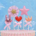 Set de 5 adornos para tarta brillantes con formas de corazón, conejo y corona - Corazón Conejo (Juego de 5)