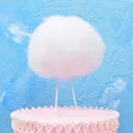 Handmade white 3D cotton cloud cake topper decoration for creative birthday bakery - No Light Version