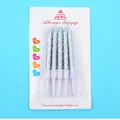 Pack de 6 velas de cumpleaños en espiral plateado metalizado para decorar pasteles - Espiral chapada en oro - Plata