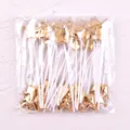 Bulk pack of golden PU crown cake toppers on white sticks for birthday party decorations - Crown / 50 Pieces / Gold