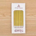 6er-Pack elegante goldene bleistiftförmige Geburtstagskerzen in weißer Box - Bleistiftstil im Karton / 6-teiliges Set / Gold