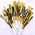 Gold and black party blowouts noise makers for birthday celebrations - Double Layer Black 6 Pieces