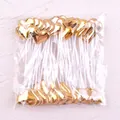 Set of golden PU heart-shaped cake toppers for birthday party dessert decoration - Heart / 50 Pieces / Gold