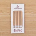 Elegantes Set mit 6 goldfarbenen Bleistiftkerzen aus Paraffin für Geburtstagstorten - Bleistiftstil im Karton / 6-teiliges Set / Champagnergold