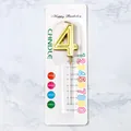 Vela de cumpleaños dorada número 4 para decoración de pasteles y celebraciones - Número 4