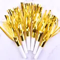 Gold foil party blowouts whistle for kids birthday celebrations - Double Layer Gold 6 Pieces