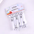 Set of white and silver party blowouts for children birthday celebration favors - Silver Stripe Pattern 6 Pieces