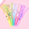 Colorful iridescent party blowouts with tinsel streamers for festive celebrations. - Double Layer Iridescent 5 Pieces