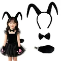 Black antelope goat horn headband 3-piece costume set for kids Halloween - Three-Piece Set / Black