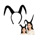 Black plush Halloween antelope horn headband for adults and kids cosplay costumes - Single Headband / Black