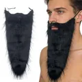 Long black fake beard for Western cowboy or knight costume dress up party - Long Beard / Black