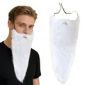 Long white fake beard costume accessory for Christmas and Halloween party dress-up - Long Beard / White