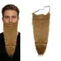 Long brown fake beard with elastic strap for Halloween and Christmas costume party - Long Beard / Brown