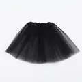 Detailed macro view showing the fine mesh texture of a black multi-layered tulle tutu skirt - Bottoms / 30cm 3-Layer Style / Black