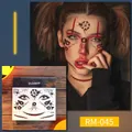 Eng Halloween horror clown gezicht tatoeage stickers voor kostuum make-up, set RM-045 - Spinneweb Clown Stijl (RM-045)