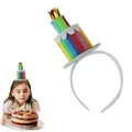 Rainbow birthday cake headband for kids costume and party - Cake Headband / Rainbow
