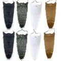 Long fake beard costume set in black grey white and brown for Halloween party - Beard Set / Set of 8