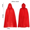 Adult 160cm length red hooded cape cloak for Little Red Riding Hood cosplay costume - 160cm Adult Cape / 160cm / Red