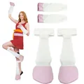Plush white and pink donkey hoof gloves and foot covers for Halloween cosplay costume - Gloves and Foot Covers / White
