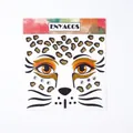 Animal leopard waterproof face sticker with acrylic gems for Halloween stage makeup - Tiger Shape (ENYACOS) / Tiger Style (3)