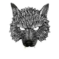 Realistic silver grey wolf head mask for Big Bad Wolf cosplay costume accessory - Large Mask / Silver Gray