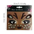 Waterproof deer face art stickers for Halloween and stage makeup events. - Sika Deer Style (4)