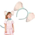 Cute light blue plush elephant ear headband with matching bowtie and tail costume set - Elephant Ears Headband / Light Blue Headband