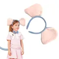 Adorable ensemble de costume oreilles d'éléphant nœud papillon et queue pour enfants - Dark blue round ear headband